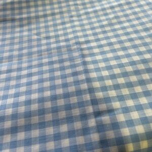 Vintage blue gingham fabric perfect for curtains- apron- dress- 34” by 64”- new